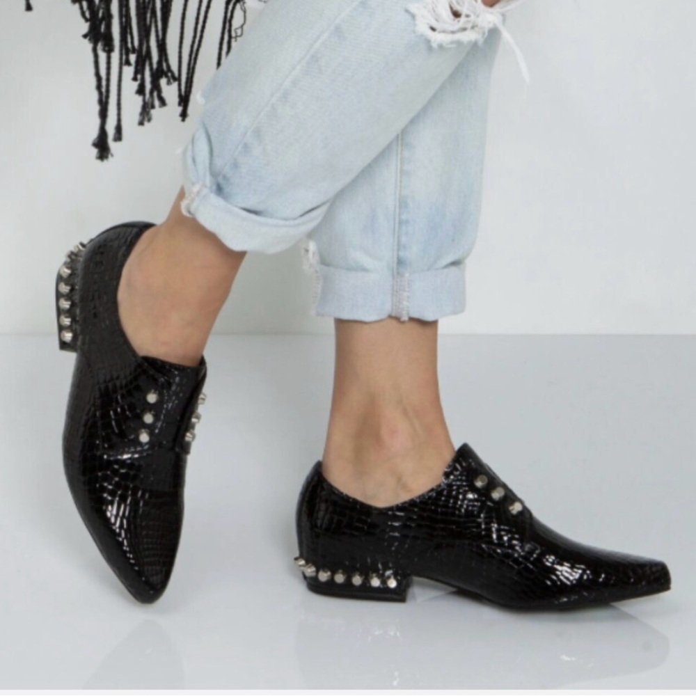Jeffrey Campbell Gaspard Studded Derby Oxford Flats